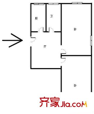 浦虹苑戶型圖戶型圖 2室1廳1衛(wèi)1廚