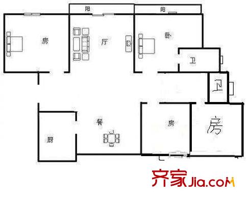 浦江茗園 4室 戶型圖