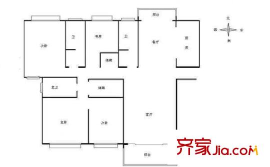 浦江茗園 3室 戶型圖
