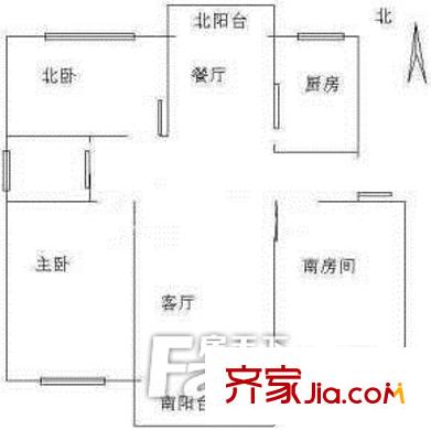 馨佳园十一街坊户型图户型图 3室2厅1卫1厨