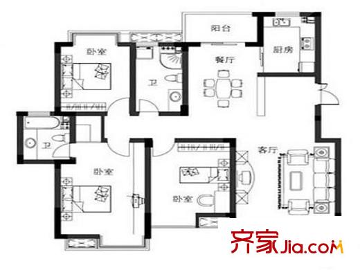 振和公寓 4室 户型图