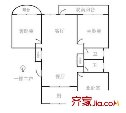 振和公寓 3室 户型图