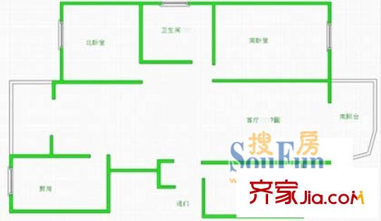 大華錦繡華城第18街區(qū)戶型圖大華錦繡華城成山路2008弄3211 3室2廳1衛(wèi)1廚