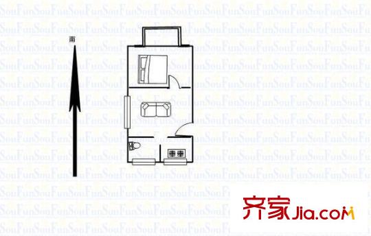 城林雅苑戶(hù)型圖戶(hù)型圖 1室1廳1衛(wèi)1廚