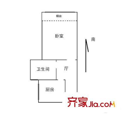 城林雅苑 1室 戶型圖