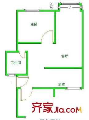 岭南雅苑 2室 户型图