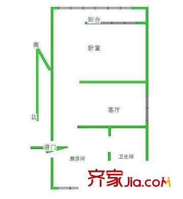 上海 芳雅苑1室 戶型圖