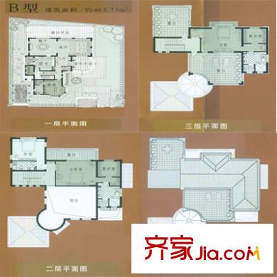 湯臣高爾夫公寓戶型圖上海 湯臣高爾夫別墅 戶型圖 3室2廳4衛(wèi)1廚