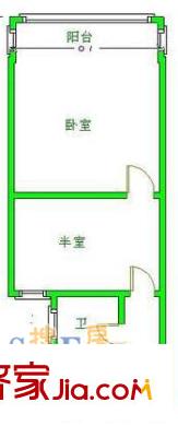 上海 新汾小区1室 户型图