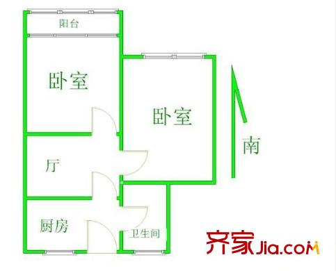 昌五小區(qū)戶型圖戶型圖 2室1廳1衛(wèi)1廚