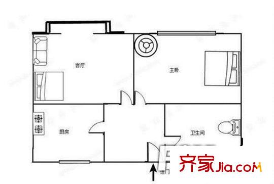 中芯花園三期 1室 戶(hù)型圖