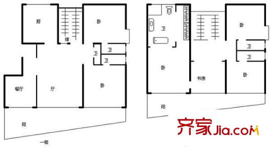 天安花園 4室 戶型圖