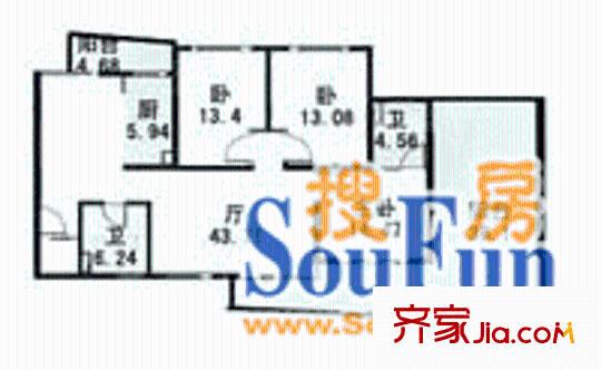 上海 天安花園 戶型圖