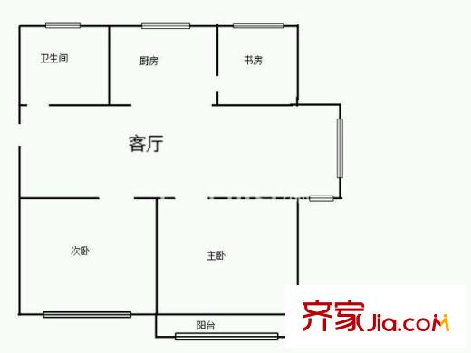 龍臣公寓 3室 戶型圖