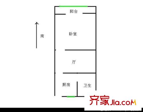 嘉富小区户型图户型图 1室1厅1卫1厨