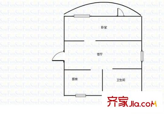 嘉富小区户型图户型图 1室1厅1卫1厨
