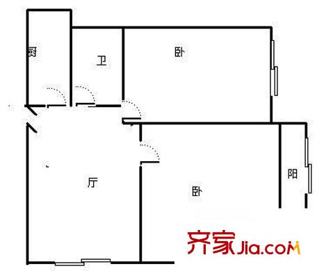 罗南三村 2室 户型图