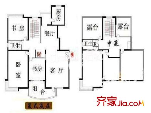 上海知音 3室 户型图