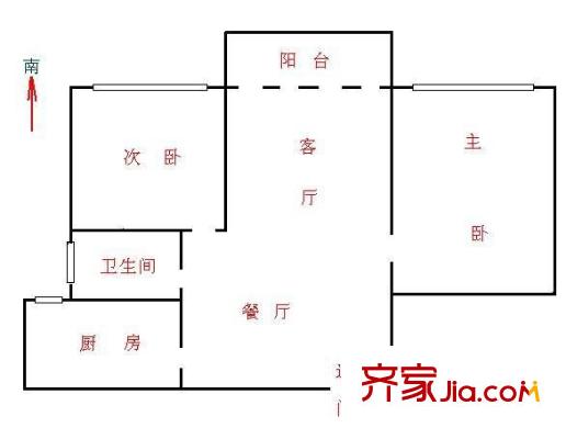 上海知音 2室 户型图