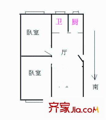 金順小區(qū) 2室 戶型圖