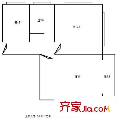 上鋼八村戶型圖戶型圖 1室1廳1衛(wèi)1廚