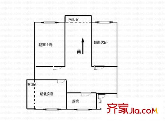 孫橋花苑 3室 戶型圖