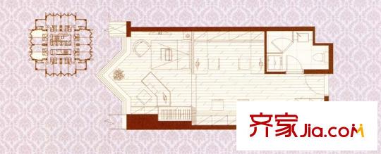 MINI公馆户型图户型图 1室1厅1卫1厨