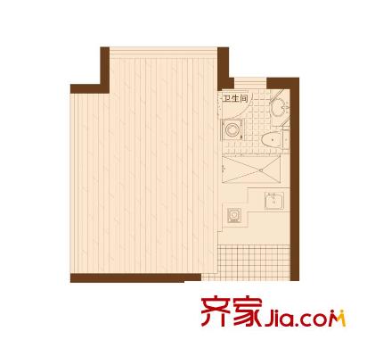 MINI公馆户型图户型图 1室1厅1卫