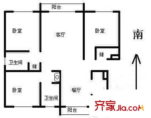 華佳花園 4室 戶型圖