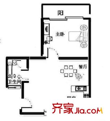 東溝一村 2室 戶型圖