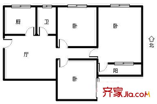 東溝一村戶型圖戶型圖 3室1廳1衛(wèi)1廚