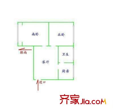 東溝一村 2室 戶型圖