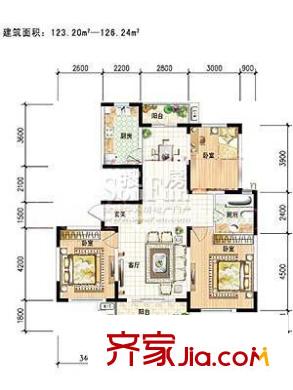 大華錦繡華城戶型圖 戶型圖  3室 3室2廳1衛(wèi)1廚