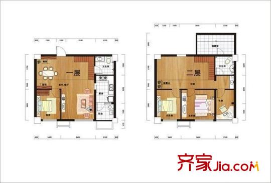 德州七村 3室 戶型圖