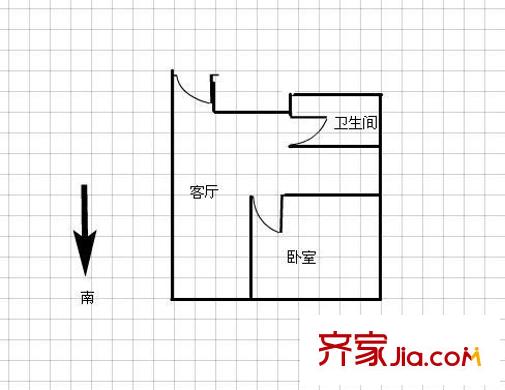 中惠廣場(chǎng)1室 戶(hù)型圖