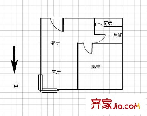 中惠廣場(chǎng)1室 戶(hù)型圖
