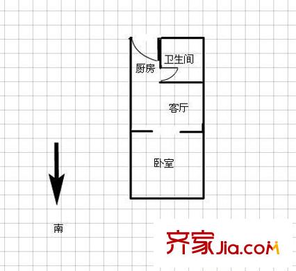 中惠廣場(chǎng)1室 戶型圖