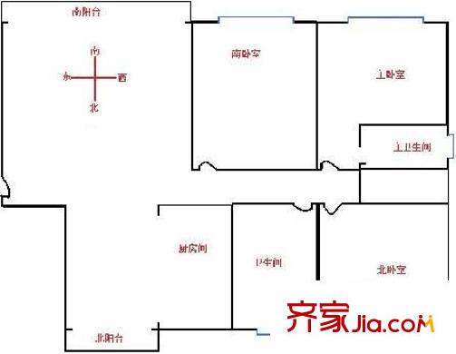 振鑫花园二期户型图户型图 3室2厅2卫1厨