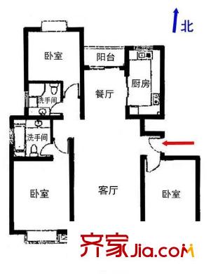 路易凯旋宫 3室 户型图