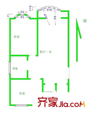 春之聲中星公寓戶型圖上海 春之聲?中星公寓 戶型圖 3室1廳1衛(wèi)1廚