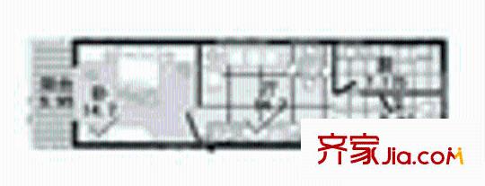 銀華苑(浦東)戶型圖1室1廳1衛(wèi)1廚