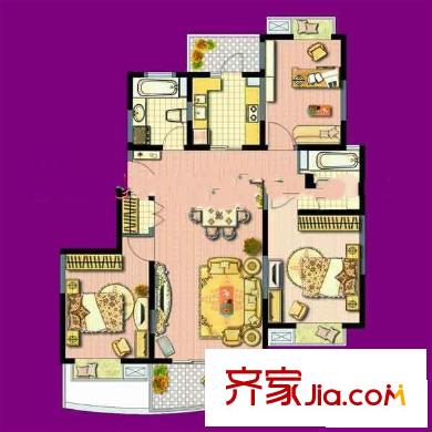 澳丽映象嘉园户型图户型图 3室2厅2卫1厨