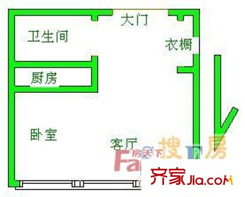 天臺別韻戶型圖戶型圖 1室1廳1衛(wèi)1廚