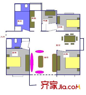上海 今日丽园4室 户型图