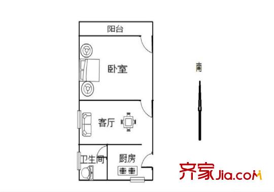 東南新村 1室 戶型圖