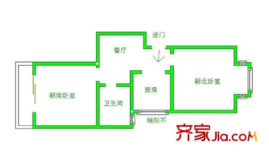 源城錦翠苑 1室 戶型圖