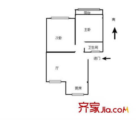 朱家門小區(qū) 2室 戶型圖