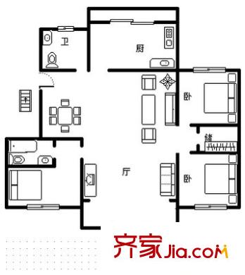 楊園四村 3室 戶型圖