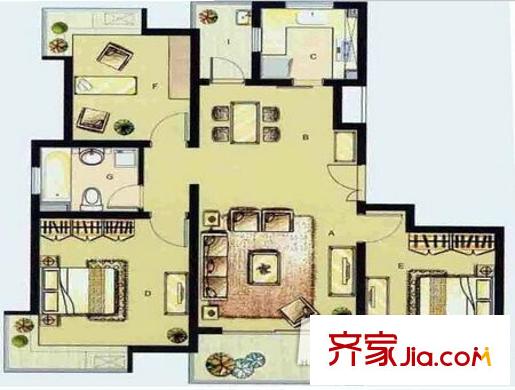 楊園四村 3室 戶型圖