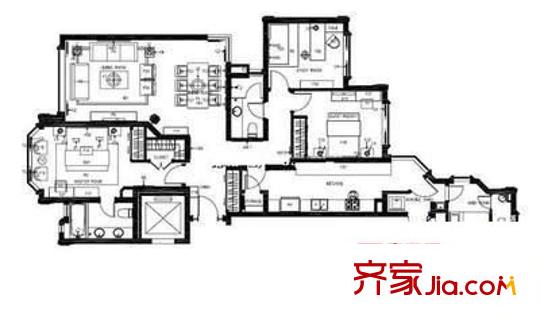 华山夏都苑 3室 户型图